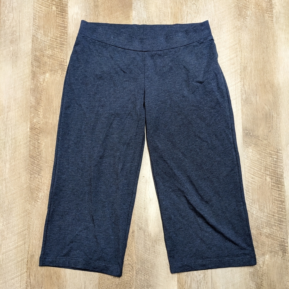 J Jill Navy Blue Relaxed Fit Stretch Cropped Pants